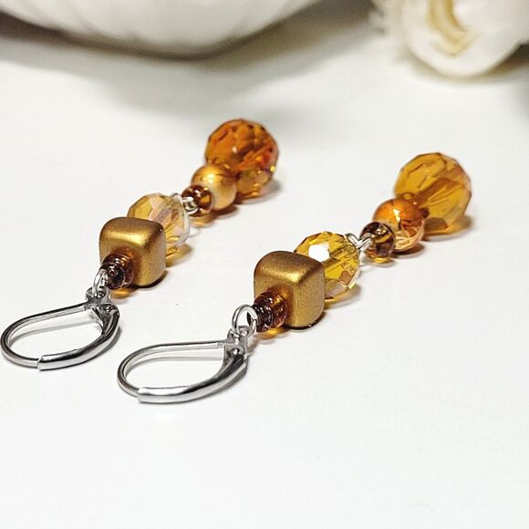 NEW BOHEMIALIZ earrings 689gldn#mfs Czech golden dangle earrings fairy earrings - Picture 2 of 6